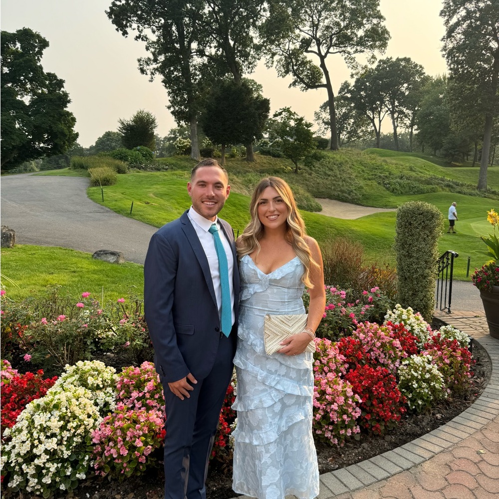 Elegant Light Blue Lace Dress